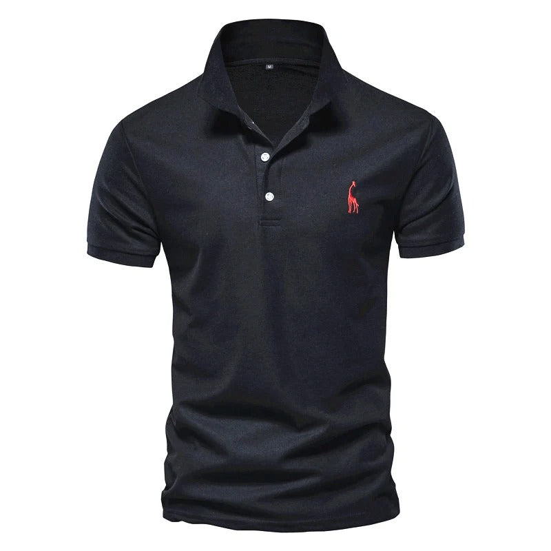 Polo Shirt med Deer Embroidery