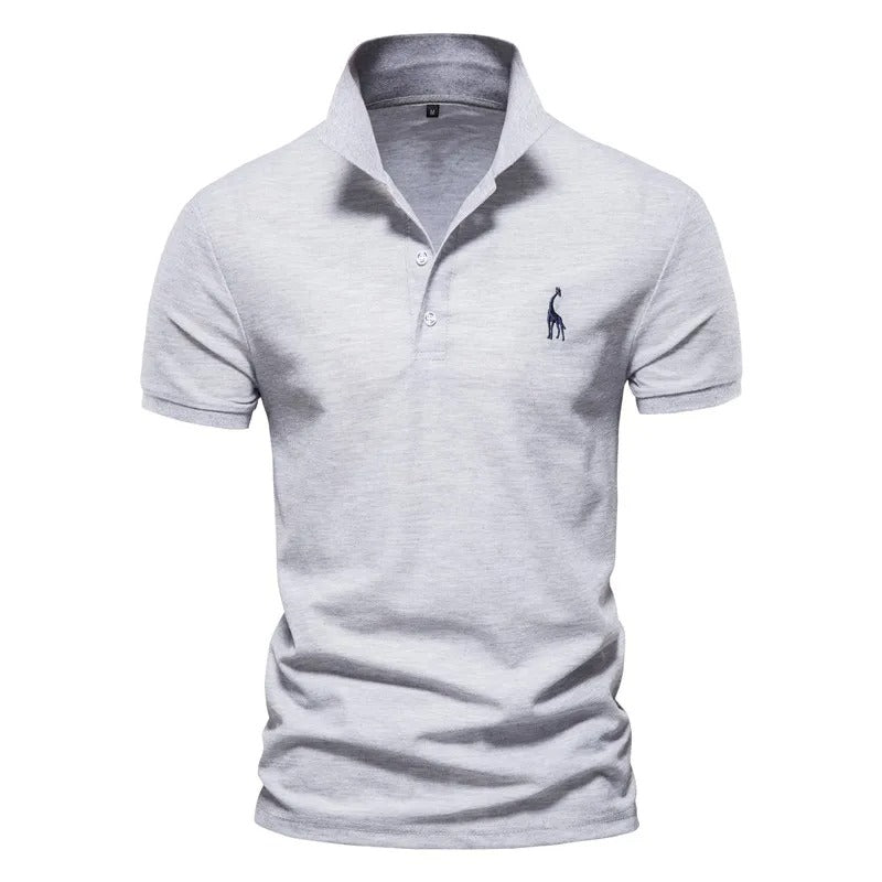 Polo Shirt med Deer Embroidery